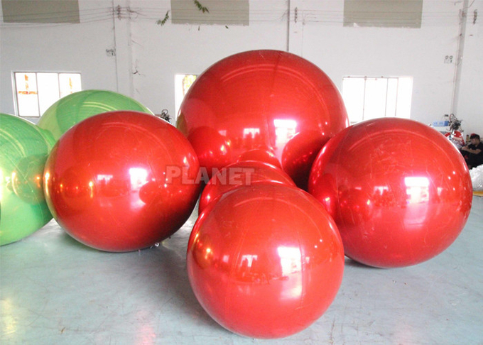 Red Green Custom Size Double Layer PVC Inflatable Mirror Ball Hanging Sphere Disco Balls Balloon For Advertising Events