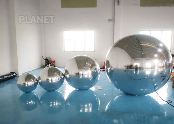 Hanging Silver Inflatable Mirror Ball / Inflatable Mirror Balloon EN14960