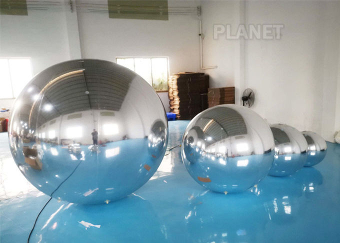 Hanging Silver Inflatable Mirror Ball / Inflatable Mirror Balloon EN14960