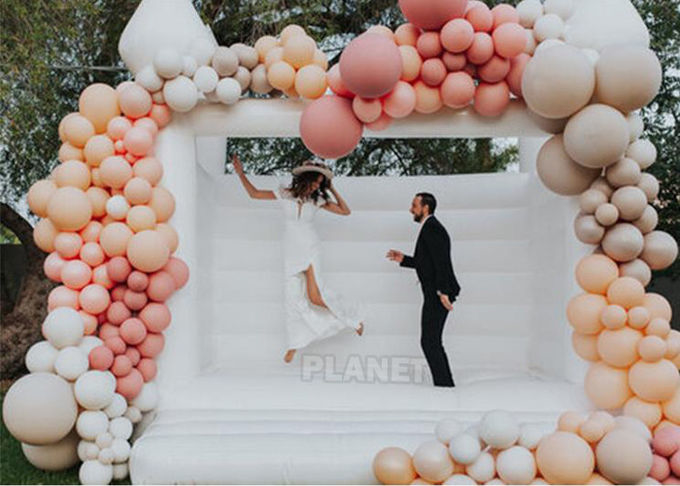 Party Events Used Commercial Grade 1000D PVC Tarpaulin Bouncer Inflatable Wedding Bouncy Castle White Bounce House