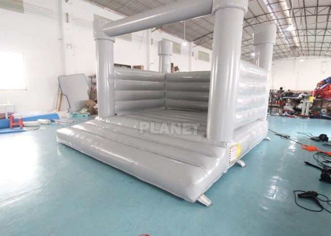 0.55mm PVC Inflatable White Wedding Jumper Bouncy Castle / Commercial White Castle Inflatable Bounce House