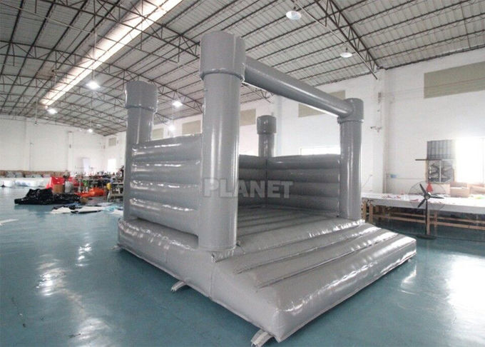 0.55mm PVC Inflatable White Wedding Jumper Bouncy Castle / Commercial White Castle Inflatable Bounce House