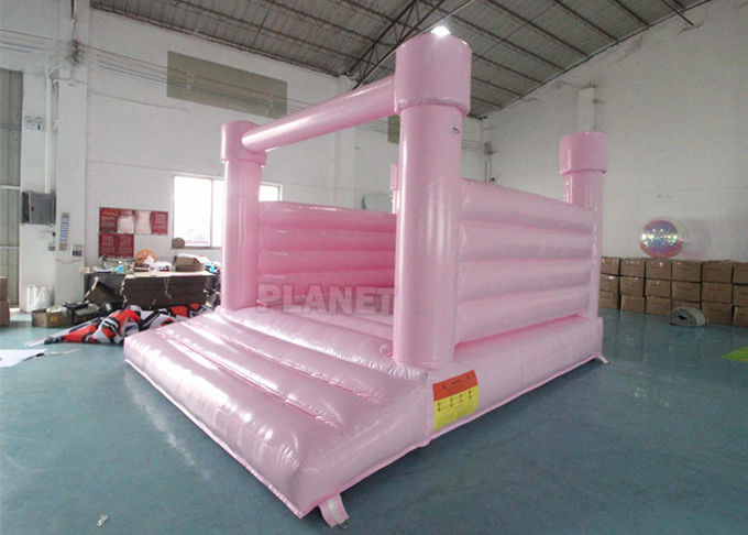 Pink Castle Inflatable Jumping Commercial Bounce House / Bouncy Castle For Kids