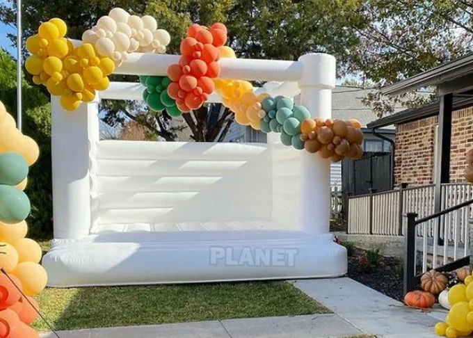 Outdoor Jumping Bouncer Inflatable Wedding Bouncy Castle White Bounce House For Adults And Kids