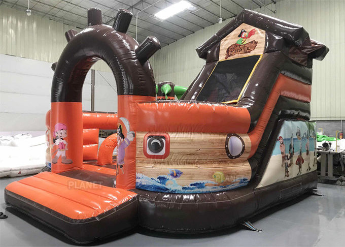 5.5m Inflatable Pirate Ship Jumping Castle Combo For Adult Kids