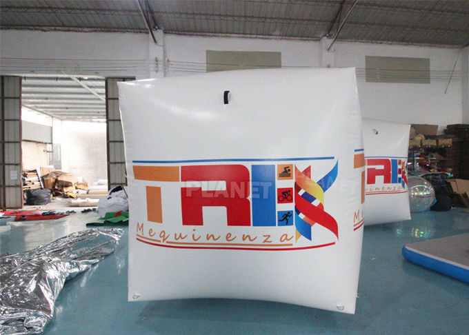 Full Printing Inflatable Cube Swim Buoy For Water Event , Floating Water Marker Buoy Inflatable Square Swim Buoy