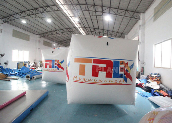 Square Inflatable Swim Buoy 2x2x2m Cube Floating Inflatable Marker Buoy Water Sports Pontoon