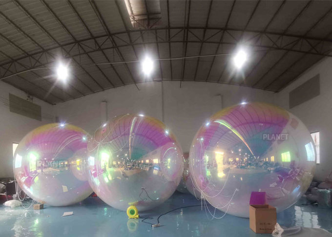 Colorful 2.0m PVC Inflatable Reflective Ball Christmas Mirror Sphere