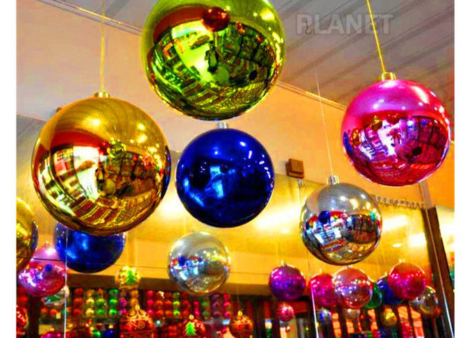 0.7mm PVC Floating Mirror Ball Decorations Logo Printing Fire - Resistance