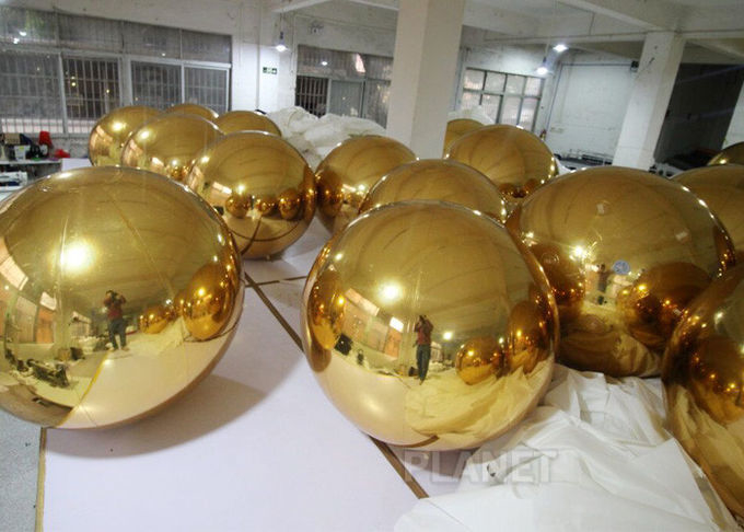 0.7mm PVC Floating Mirror Ball Decorations Logo Printing Fire - Resistance
