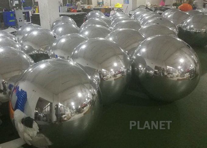 0.7mm PVC Floating Mirror Ball Decorations Logo Printing Fire - Resistance