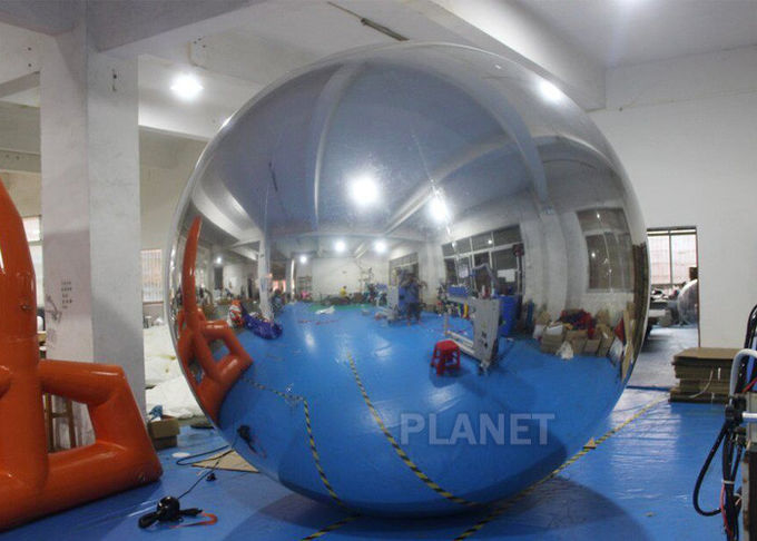 Silver Reflective Balloon Inflatable Floating Mirror Balls For Wedding Decoration