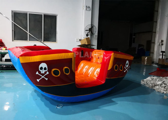Air Sealing Inflatable Viking Seesaw Game, Fun Easy Inflatable Pirate Ship Seesaw For Kids