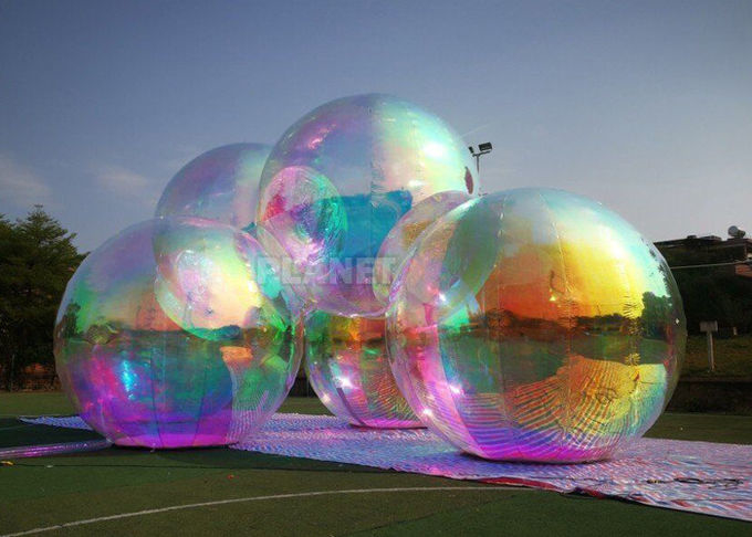 Multicolor Inflatable Mirror Sphere Balloon For Christmas Decoration
