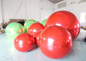 Red Green Custom Size Double Layer PVC Inflatable Mirror Ball Hanging Sphere Disco Balls Balloon For Advertising Events