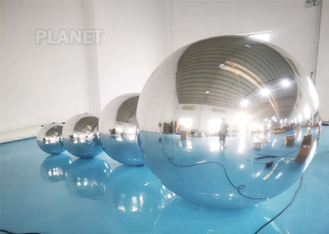 Hanging Silver Inflatable Mirror Ball / Inflatable Mirror Balloon EN14960