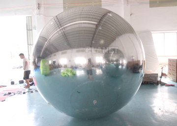 Double Layer PVC Silver Hanging Inflatable Floating Advertising Mirror Sphere Ball For Christmas Stage Decoration