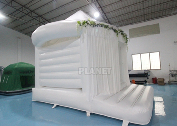 5M Inflatable Commercial White Jumping Bounce House For Rental