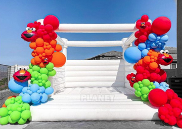 Party Events Used Commercial Grade 1000D PVC Tarpaulin Bouncer Inflatable Wedding Bouncy Castle White Bounce House
