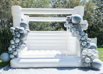 Party Events Used Commercial Grade 1000D PVC Tarpaulin Bouncer Inflatable Wedding Bouncy Castle White Bounce House