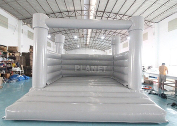 0.55mm PVC Inflatable White Wedding Jumper Bouncy Castle / Commercial White Castle Inflatable Bounce House