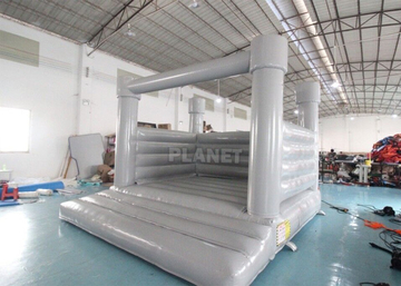 0.55mm PVC Inflatable White Wedding Jumper Bouncy Castle / Commercial White Castle Inflatable Bounce House