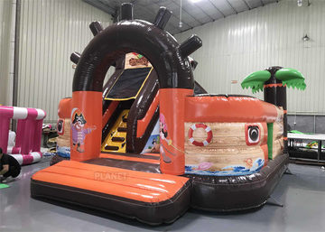 5.5m Inflatable Pirate Ship Jumping Castle Combo For Adult Kids