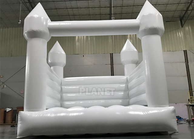 Commercial White Inflatable Slide Bouncer Jumping Castle For Party