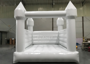 PVC Tarpaulin Inflatable 4 Meters White Wedding Bounce House With Air Blower