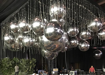Giant Double Layer Sliver PVC Inflatable Mirror Ball Inflatble Mirror Balloon For Event Decoration