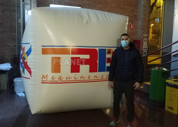 Full Printing Inflatable Cube Swim Buoy For Water Event , Floating Water Marker Buoy Inflatable Square Swim Buoy
