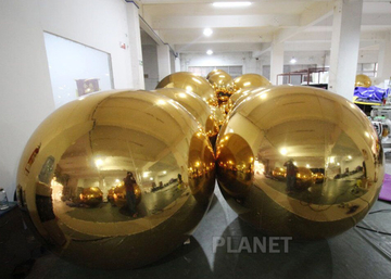 Durable Gold Inflatable Mirror Ball For Event Decoration EN71 EN14960 CE
