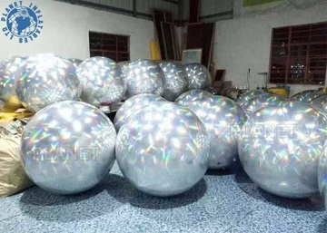 Airtight Double Layer Disco 8m Inflatable Chrome Ball