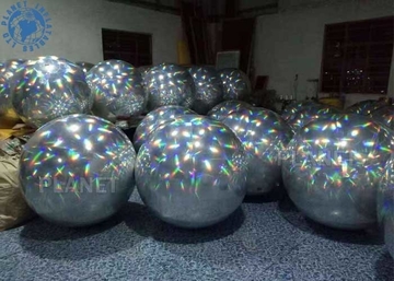 Airtight Double Layer Disco 8m Inflatable Chrome Ball