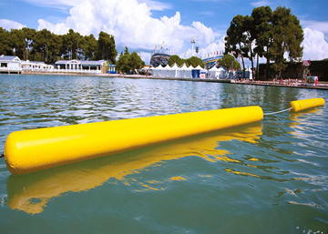 Customize Floating 0.9mm PVC Yellow Inflatable Long Cylinder Buoy Tube For Water Park