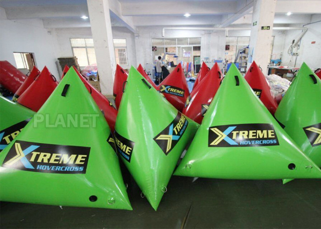 1.5m Airtight Triathlon Inflatable Triangle Buoy With D Rings Customized Size