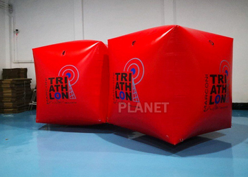 PVC Tarpaulin 1.5M Square Shape Inflatable Water Floating Buoy Cube With Logo triathlon swim buoys