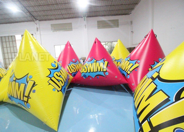 2.5m Inflatable Water Floating Marker buoys With Logo Yellow / Pink