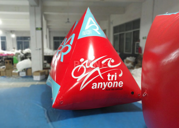 Safety Red Pyramid Inflatable Water Buoy Markers Customized Size EN14960 Approved