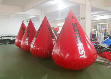 Red Color Inflatable Water Buoy 0.6 Mm PVC Tarpaulin Material Logo Printing