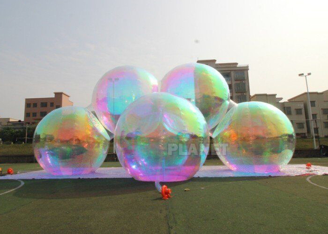 Multicolor Inflatable Mirror Sphere Balloon For Christmas Decoration